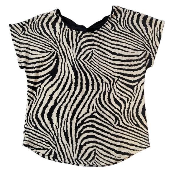 XXI Zebra Print Short Sleeve Shirt - Size Medium - Picture 1 of 5